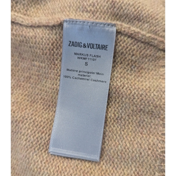 Zadig & Voltaire Markus Flash Lightning Bolt 100% Cashmere Sweater Size Small - Picture 5 of 7